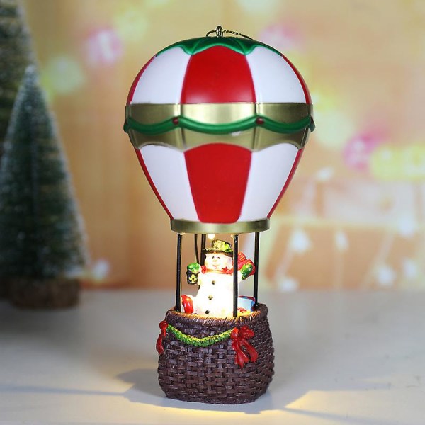 Lumiukko Joulupukki Kuumailmapallo Joulu Led Valokoristeet Joululahjat Lapsille Joulu Kodin Makuuhuoneen Sisustus Navidad Noel Lampshade-red snwoma