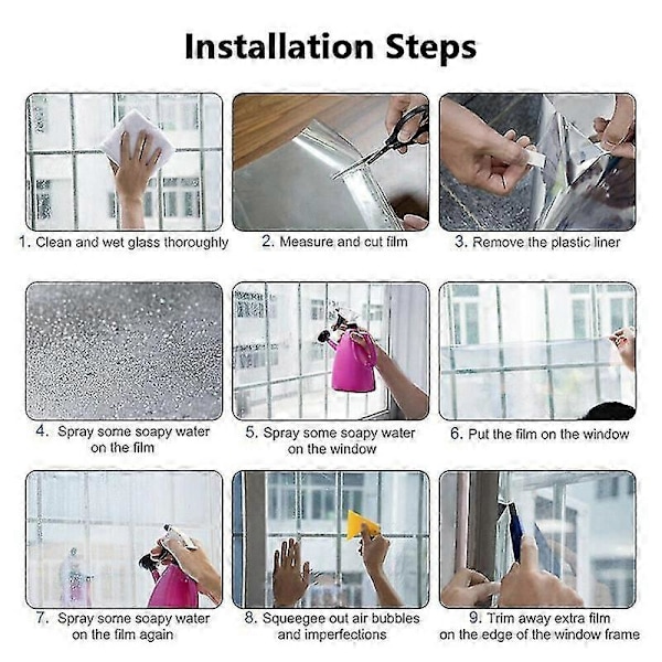 Läpinäkyvä koristeellinen ikkunalasitarra aurinkosuojakalvo liimautuva anti-UV PET-väri-ikkunakalvo 60x100cm - keltainen