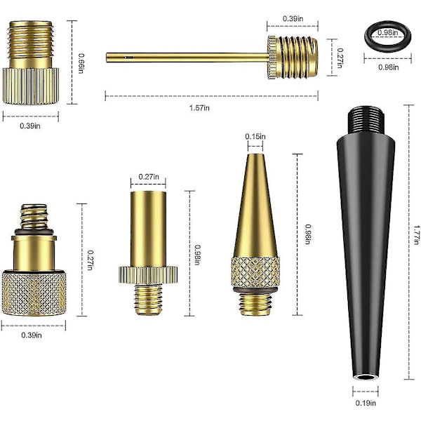 24 stk. Messing Cykelpumpe Adapter Sæt - Ventil Adapter Konverter Kit