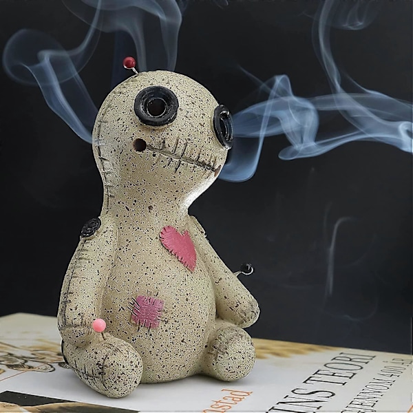 Voodoo Dukke Røgelsesbrænder Keglebrænder Backflow Røgelsesholder, 4\" Resin Røgelsesholdere Resin Statuer Ornament Håndlavet Håndværk