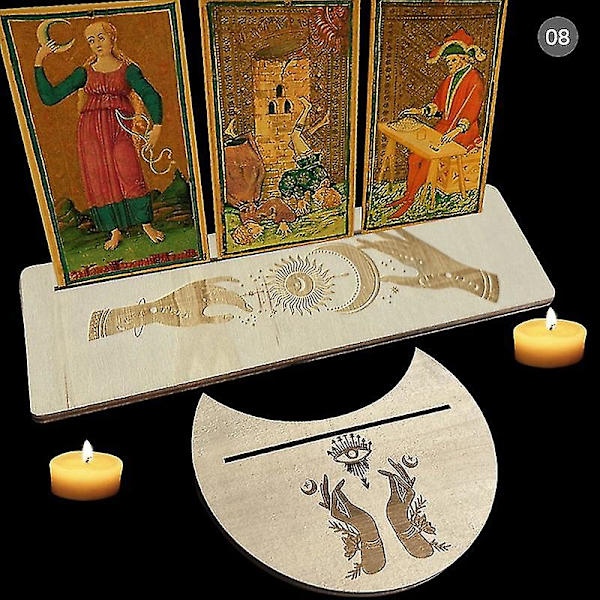 2/4 kpl puinen tarot-korttiteline noitien ennustustyökalujen esittelyteline alttarille N8