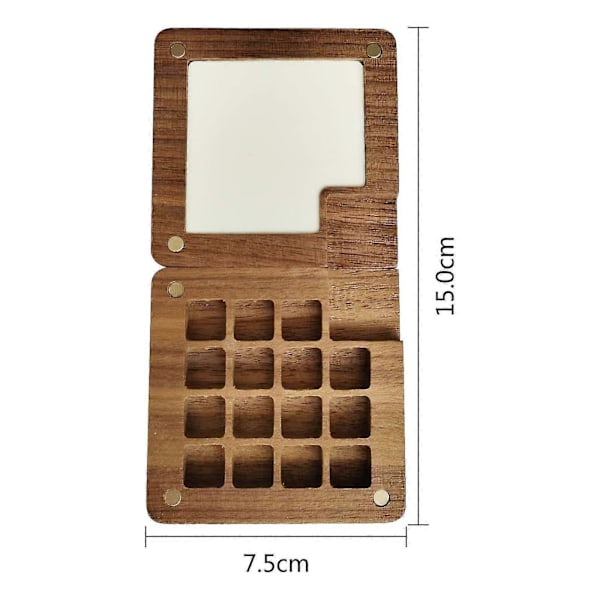 Akvarel Palette, 15 Rums Bærbar Skitsebog Palette, Mini Rejse Malerkasse, Træ Farve Palette Boks Til Maleri Gave Til Malere (71 Mm X 71