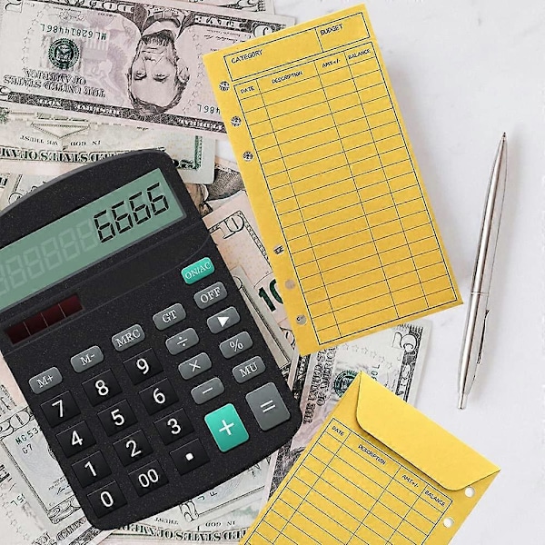 12 Färgers Budgetkuvert med Hål Thicker Cash Envelope System Sparpengar Organizer Kuvert