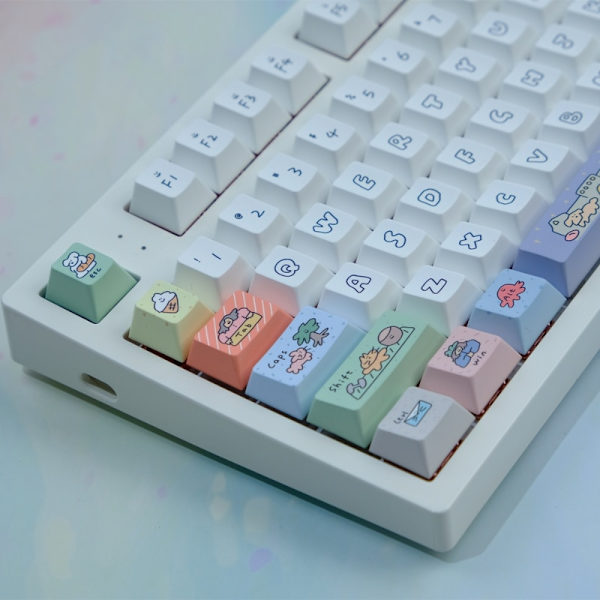 1 Sett Smiley Face PBT Keycaps Dye Sublimation Cherry Mekanisk Tastatur 129 Taster Cherry Keycaps Smiling face