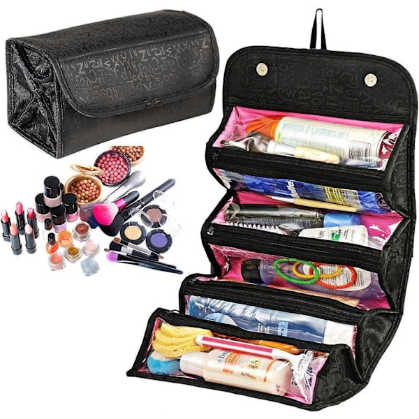 Roll Up Rese Kosmetisk Makeup Smycken Toalettväska Organizer Camping Tillbehör Hållare