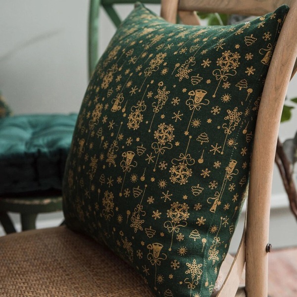 Pellava-puuvilla joulujuhlapöytäliina japanilainen vihreä pronssinen tuulikello suorakulmainen ruokapöydän kansi kodin koristeluun Green Placemats32x45cm4pcs