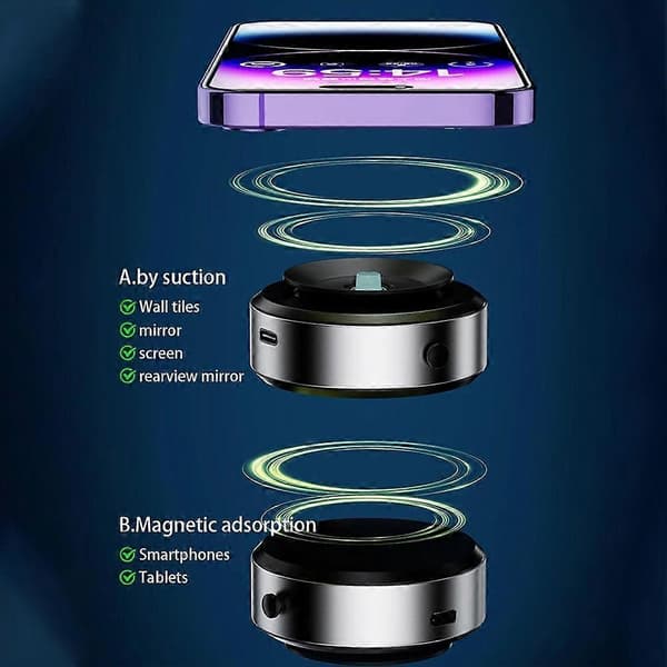 Intelligent bilmontering mobiltelefonholder magnetisk sort teknologi universal black