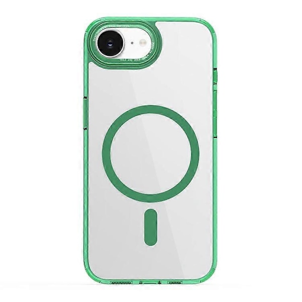 Kompatibelt deksel for iPhone 16e TPU+PC Transparent Magnetisk Telefondeksel Green