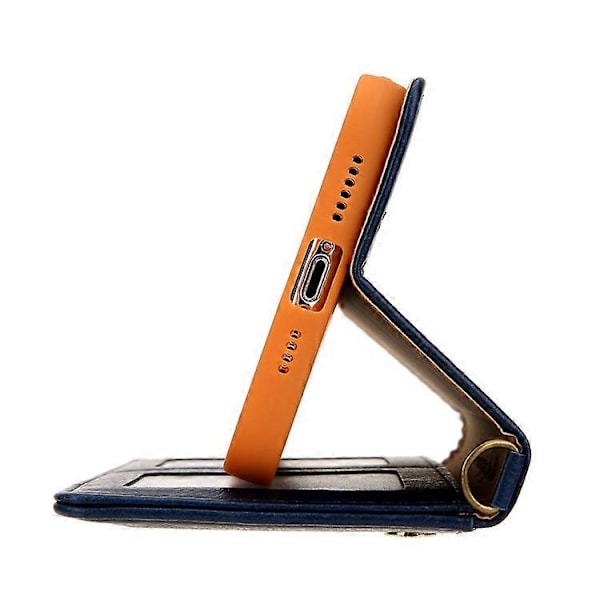 CMAI2 PU Läder Kortfack Plånbok Telefonfodral Kompatibelt För iPhone 12/12 Pro Blue
