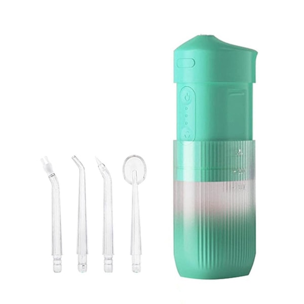 Portabel för tänder, resevänlig mini liten kompakt elektrisk oral irrigator, tandtråd, grön