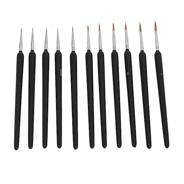 11 stk. Fin Detalje Penselsæt Multipurpose Blød Tekstur Tynd Spids Malepensler Miniature Model Pensler til Kunstmaleri