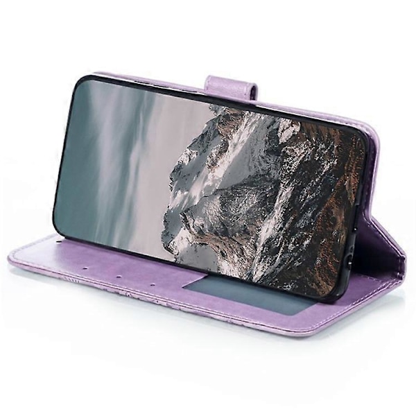 Kompatibelt Skal för Honor 200 Lite PU Läder Mandala Präglad Design Plånboksfodral Purple