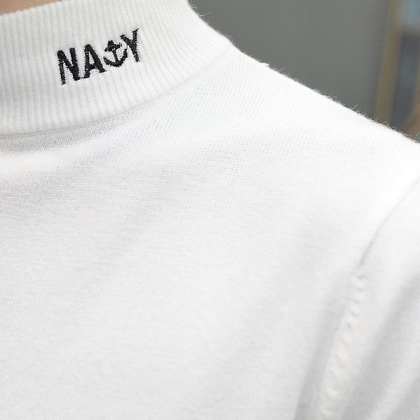 Strikket Herre Rullekrave Sweater Mænd Varm Uld Sweater Herre Casual Pullover