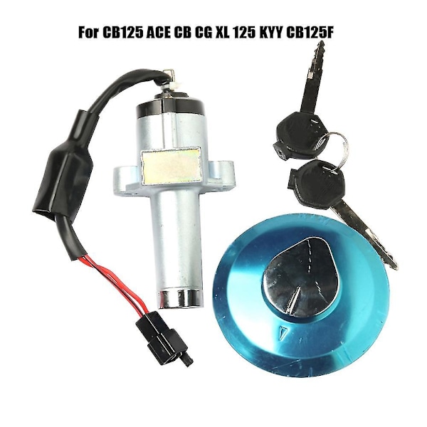 For CB125 CB CG XL 125 CB125F Motorsykkel Tenningsbryter Drivstofftanklokk Deksel Sete Lås Nøkkelsett