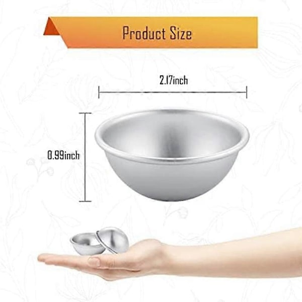 20 Stycken 10 Set DIY Metall Badbollsform för Hantverk DIY Tillverkningsmaterial 5.5X2.5cm