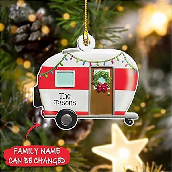 2021 Personlige Juleornamenter, Juletrepynt Hengende Hallmark Juleornamenter, Treanheng Gaver (RV 2-pakning)