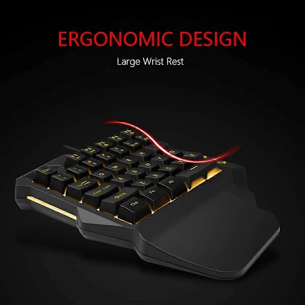 Enhands Gaming Tangentbord - RGB Bakgrundsbelyst 35 Tangenter Portabel Mini Gaming Keypad - Ergonomisk Spelkontroll Dator Skrivbord PC Mac Gamer