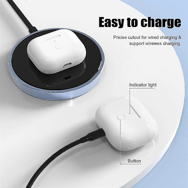 Laddningsfodral för hörlurar för 3 Laddningsfodral 450mah Trådlöst Laddningsfodral Bluetooth Synk Snabbparning