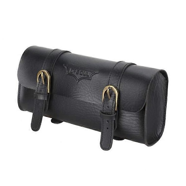 B-SOUL Vintage Stil PU Læder Cykel Styr Taske Vandtæt Multifunktionel Cykeltaske Black