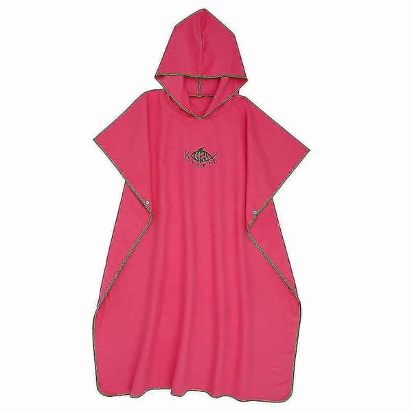 Evago badehåndklæde poncho badehætte hurtigtørrende badekåbe svømmehåndklæde red