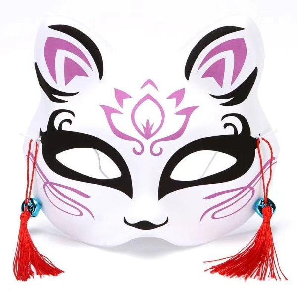 Halvmaske Katteansigt Rævemaske Drenge Og Piger Fest Danseforestilling Forsyninger Bod Engros Tremolo Japansk Antik Red L
