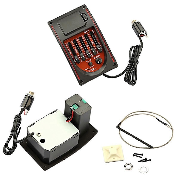 Gitar Pickup Tonekontroller EQ Equalizer Tuner Piezo Pickup Akustisk Gitar Pre-Wired Preamp Gitar