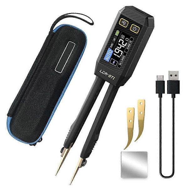 LCR-ST1 10 kHz LCR-mittari pinseteillä, Mini Smart SMD -testeri, automaattinen komponenttien tunnistus elektroninen komp
