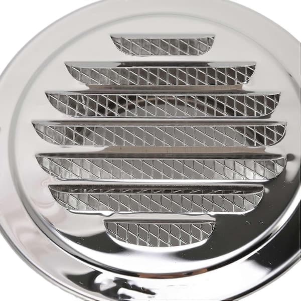 304 rustfritt stål flat luftventil eksos runde ventiler eksoskanal grilldeksel luftventil (120 mm / 4,7 tommer)