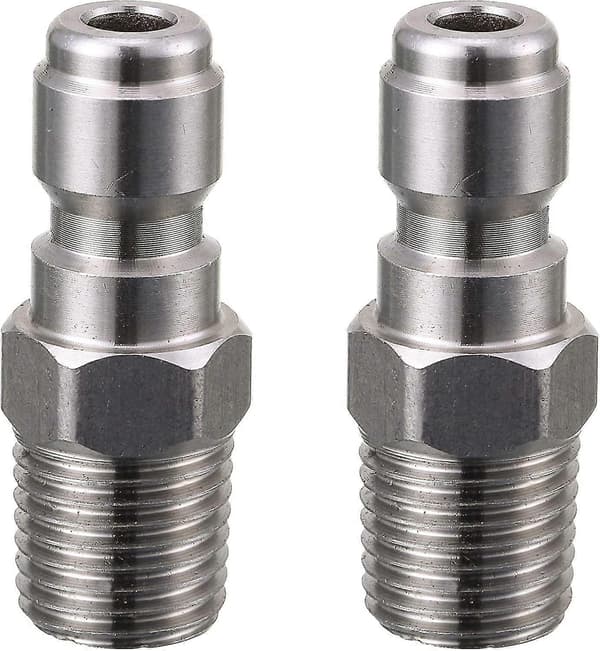 Högtryckstvättkoppling, snabbkopplingsplugg, 1/4 tums hane Npt-koppling, 5000 Psi, 2 st silver