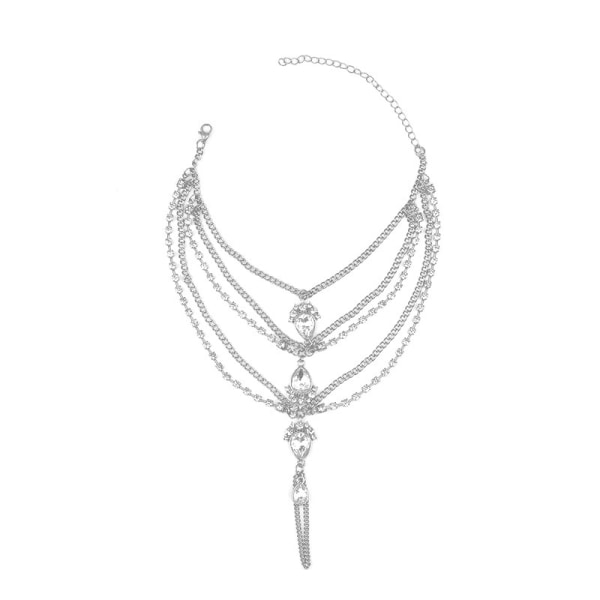 Fashion Bröllop Barfota Sexiga Kristall Sandaler Pärlfotsmycken Kvinnor Boho Ankelband Kvinnor S 1PC