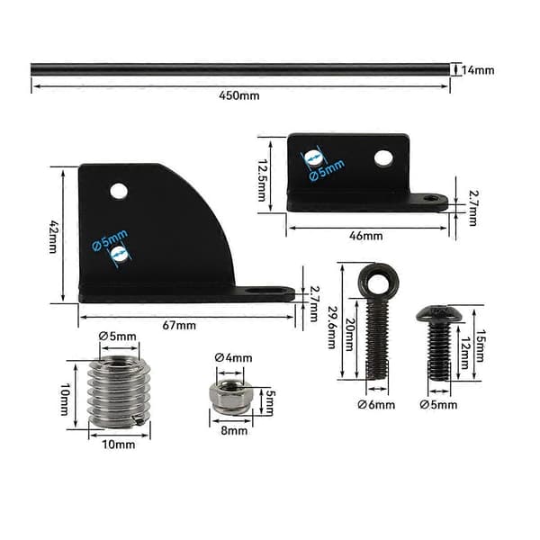 DIY Modifikationssæt til Neptune 3/3Pro/4 Trækstangssæt Fuld Metalstruktur 3D Printer Tilbehør