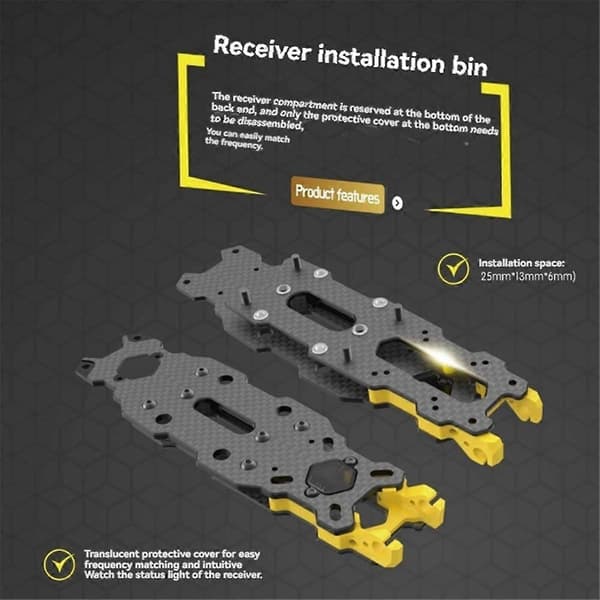 För 5 Ram Kit DC Lite Version Kolfiberdrönarram Kit för FPV Freestyle RC Racing Drönare