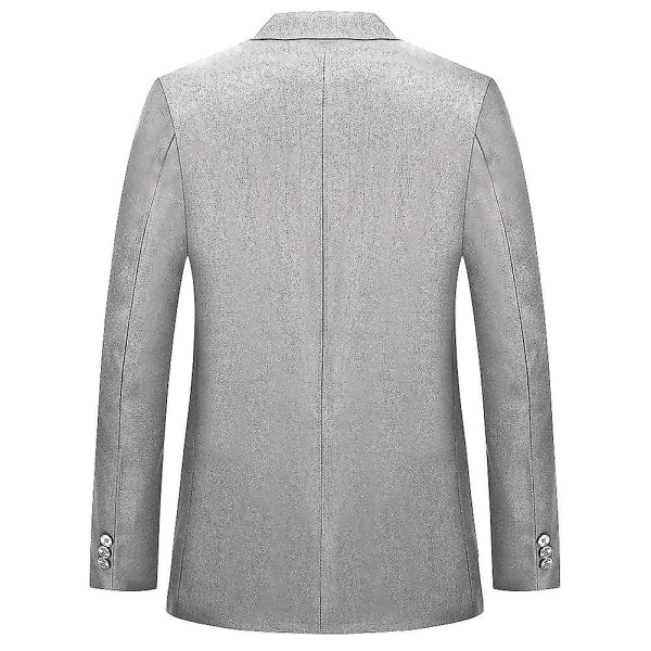 Uformell blazer for menn, jakke med to knapper Light Grey M