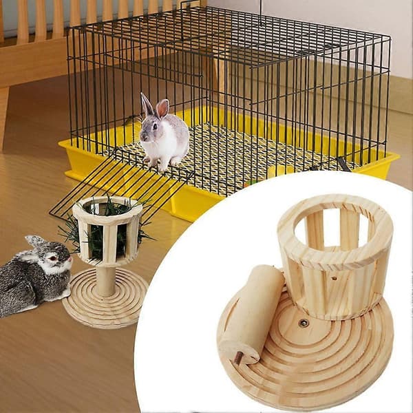 Træ Høhæk Høhæk Bur Tilbehør Høholder Hamster Hø Trug Foderautomat