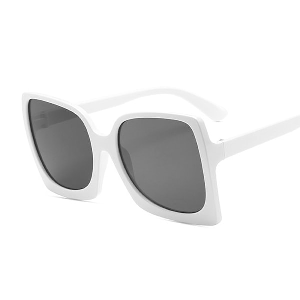 Oversized firkantede solbriller, damemode solbriller, damers store retro spejl, retro luksus White Gray Style2