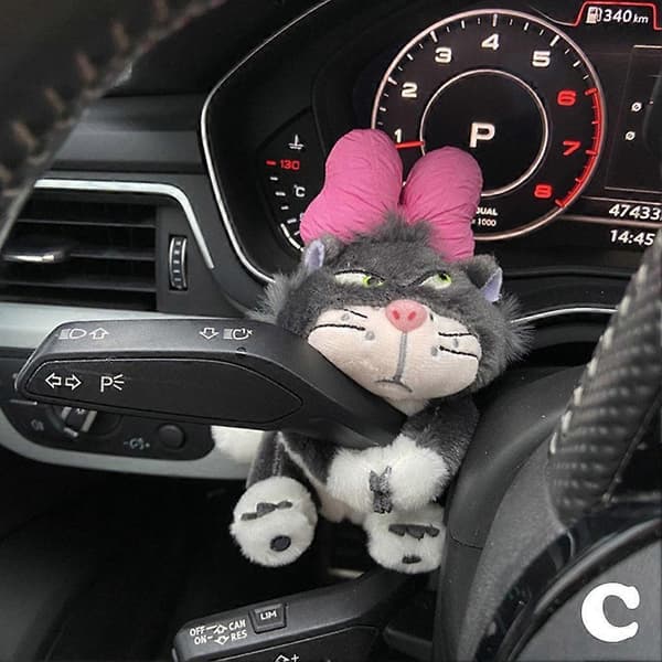 Lucifer Car Decor Plush Doll Holding Pose Ornament Gift Accessories C