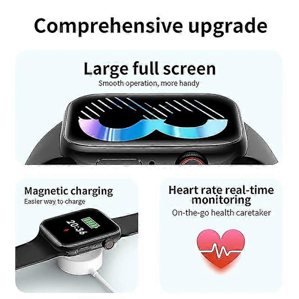 T900 Pro Max L Stort Smartwatch til Mænd og Kvinder, IP68 Vandtæt 1.92 Tommer HD Skærm Fitness Tracker Sports Smartwatch