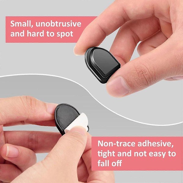 10 Stycken Självhäftande Bilkrokar Multifunktionella Självhäftande Mini Bilkrokar Mini Bilinstrumentbräda Krok för Nycklar, USB-kablar, Hörlurskablar, Svart