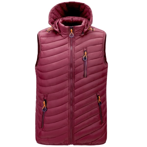 Stor Storlek M-6XL Herr Väst Jacka Höst Vinter Västar Enfärgad Manlig Hooded Ärmlös Jacka Army green L