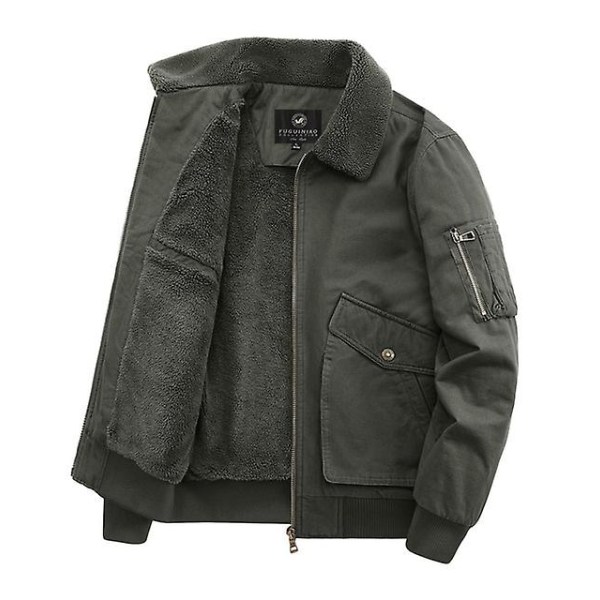 Vinter Herre Militær Cargo Jakke Fleece Varm Vindjakke Bomuld Herre Bomber Jakker Casual Vindtæt Cardigan Frakker Herre M