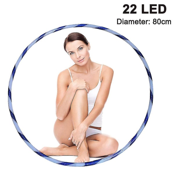 LED Lysande Sportring Avtagbar Hula Hoop, 22 Lampor 80cm