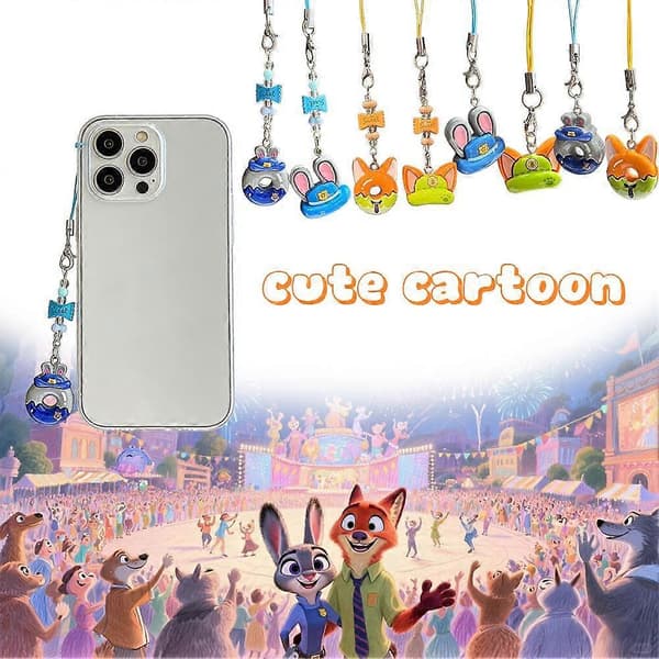 Zootopia Judy Nick Telefonrem Nøglering til Valentinsdag Gave A