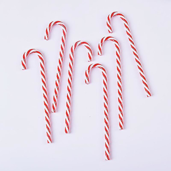 Jul Plast Godis Käpp Julgran Hängande Ornament För Julbordsdekoration (röd och vit, 30 stycken) bd
