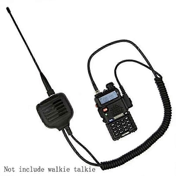 Til 2-Pin Radio Håndholdt Højttaler Dobbelt PTT Mikrofon med Dobbelt Bånd SMA-Hun Antenne til