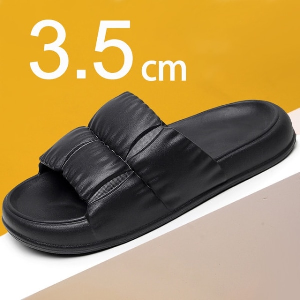 Myksålede skytøfler sommerstrand tykksålede tøfler sandaler hjemmetøfler Black 44-45