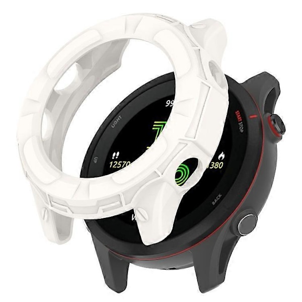 Kompatibel För Garmin Forerunner 255 Mjukt TPU Klockskydd Utskuren Design Anti-Repor Skyddande Ram White