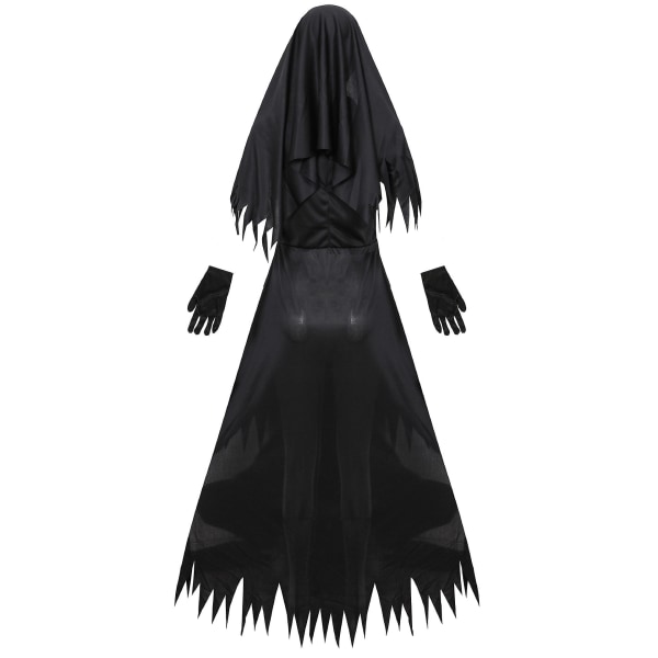 Halloween Zombie Nonne Kostume Voksen Maskerade Vampyr Ondskabsfest Uniform Cosplay Horror Nonne S