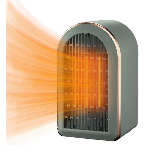 Keraaminen lämpöpuhallin, sähköinen lämpöpuhallin, energiaa säästävä, 3 sekunnin lämmitys, hiljainen lämmitin 21*12*11.5CM (Vihreä)