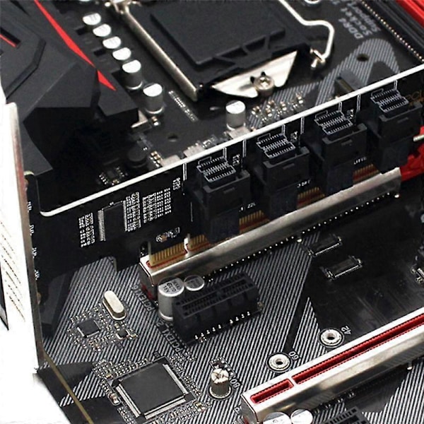 NGFF PCI-E 16X till 4 Portar U.2 NVME Split Expansionskort SFF-8639/8643 NVME PCIE SSD Adapter för Mai