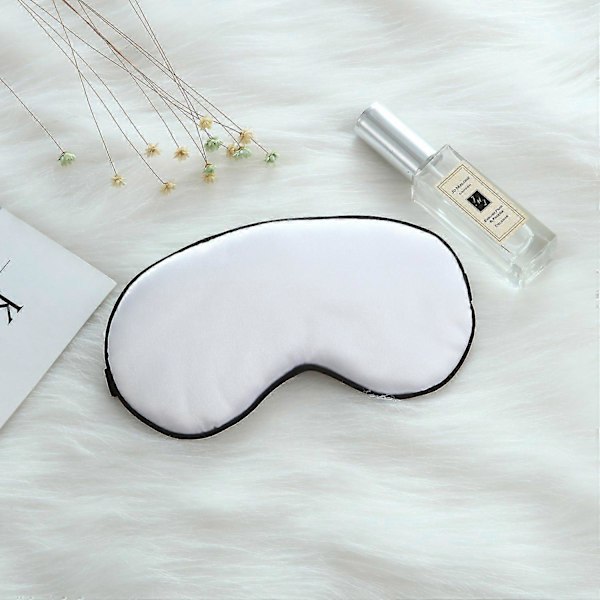 Sovmask, Justerbar Ögonmask i Siden för Sömn, Resor, Flygplan (2-pack Svart)